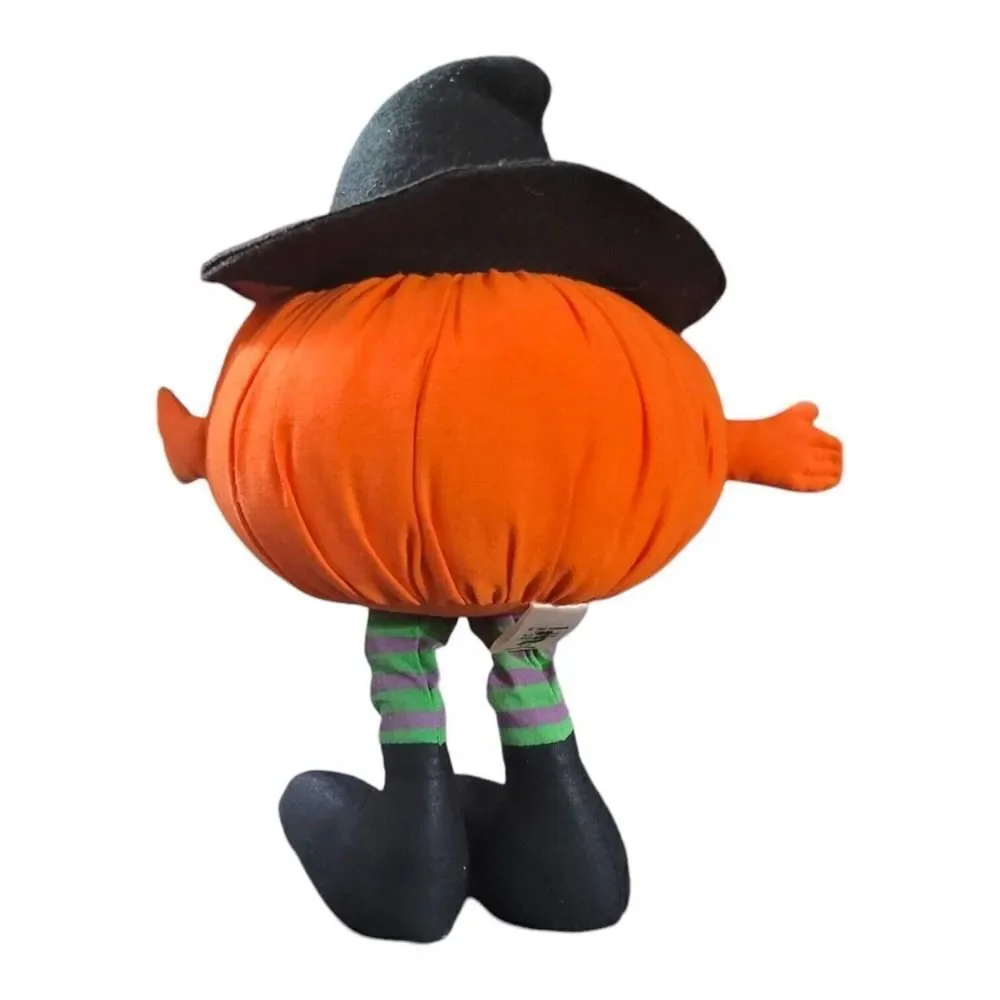 VTG Halloween Pumpkin Witch Hallmark Shelf Sitter Bean Bag Holiday Decor 1982